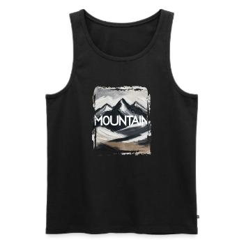 Mountain Adventure Forest - Men's Premium Organic Tank Top - black - Front - Michal (187cm)