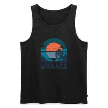 Entspannung pur am See - Männer Premium Bio Tank Top - Schwarz - Vorne - Michal (187cm)