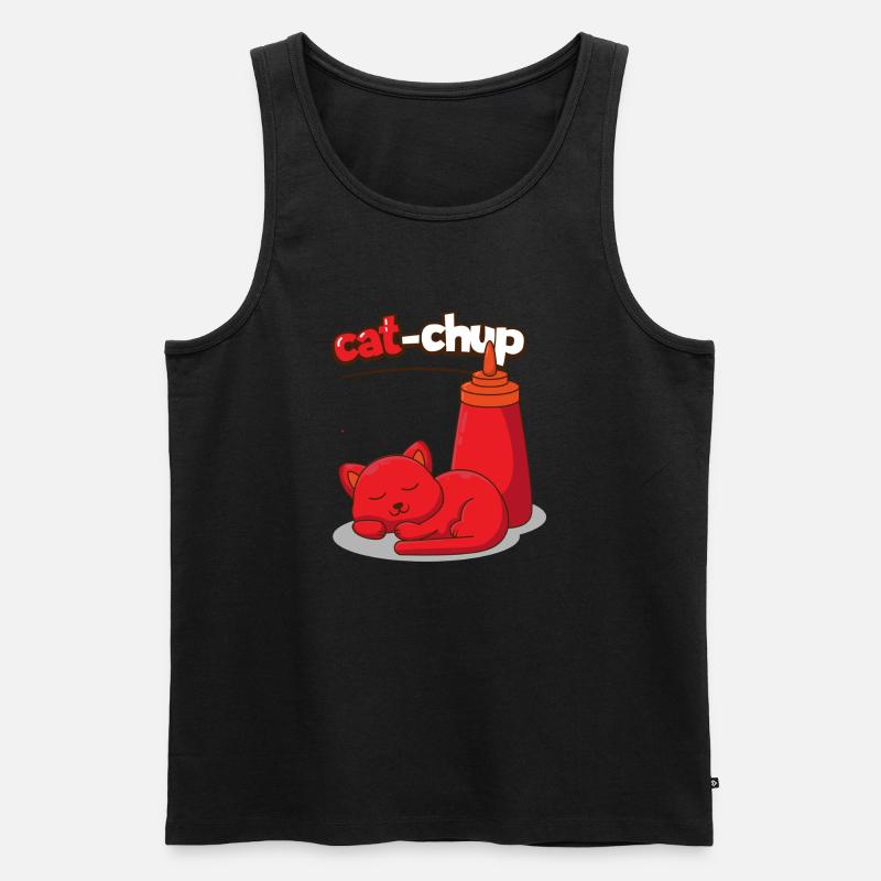 CatChup Katze, Geschenk Katze - Männer Premium Bio Tank Top - Schwarz