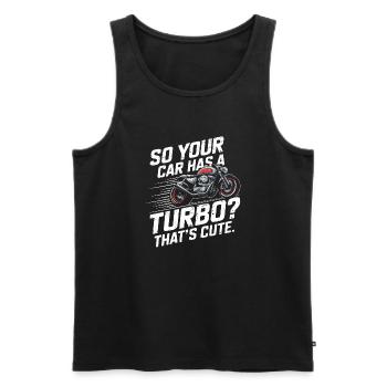 Fun racing design for motorcycle fans - Men's Premium Organic Tank Top - black - Front - Michal (187cm)