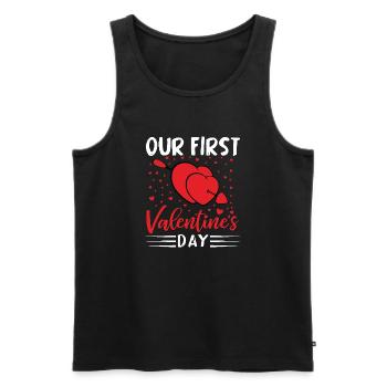 xoxo love you amore Blumen Frauen Valentinstag 14 - Männer Premium Bio Tank Top - Schwarz - Vorne - Michal (187cm)