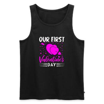 xoxo love you amore Blumen Frauen Valentinstag 14 - Männer Premium Bio Tank Top - Schwarz - Vorne - Michal (187cm)