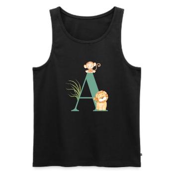 Brief an Green Jungle Animals - Männer Premium Bio Tank Top - Schwarz - Vorne - AI Model Male 178 light (178cm)