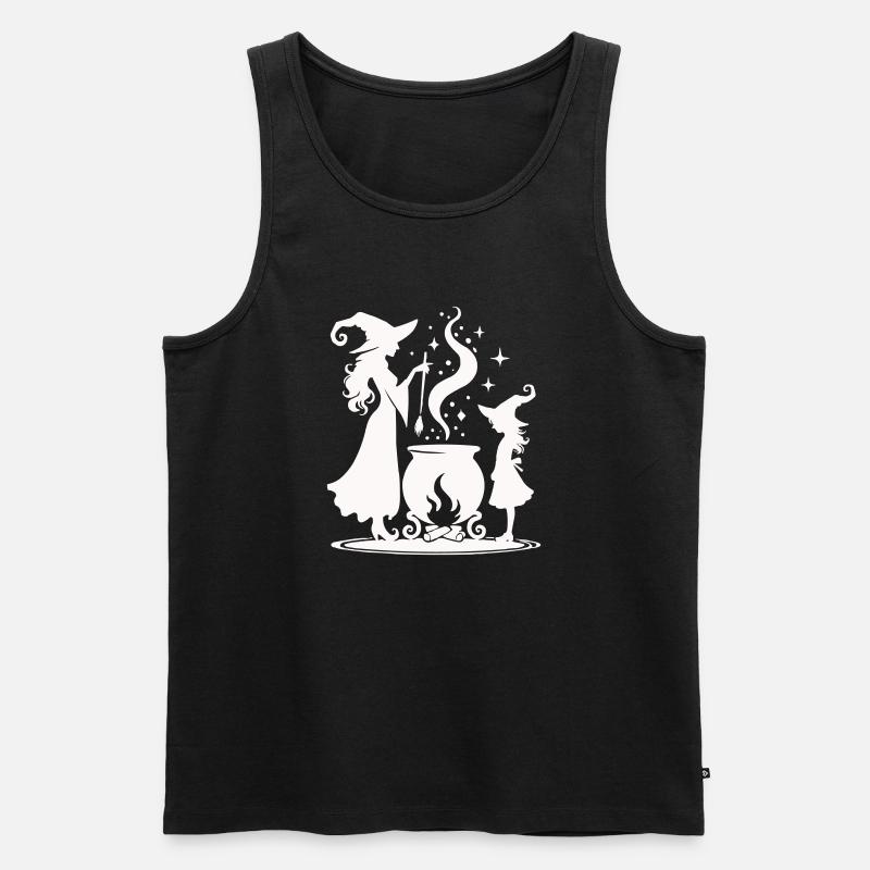 Hexe Hexenkessel - Männer Premium Bio Tank Top - Schwarz
