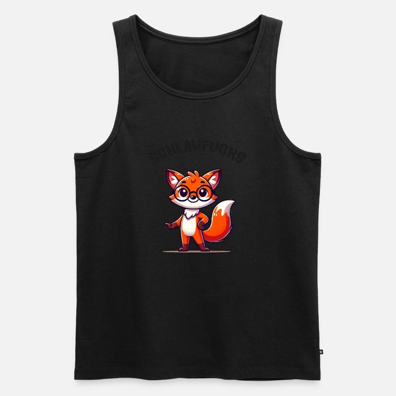 fuchs schlau - Männer Premium Bio Tank Top - Schwarz