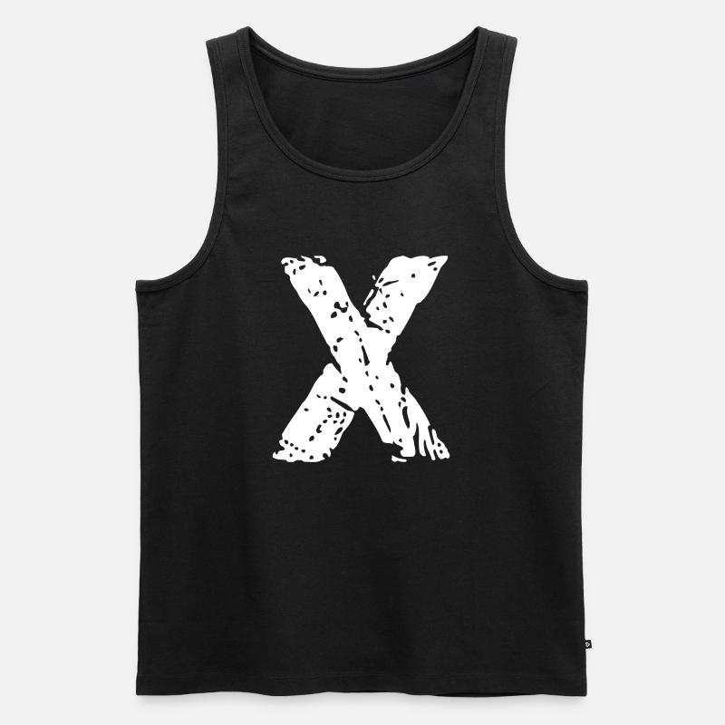 Buchstabe X Stencil Farbwechsel - Männer Premium Bio Tank Top - Schwarz