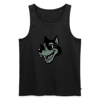 Wolf Comic - Männer Premium Bio Tank Top - Schwarz - Vorne - Michal (187cm)