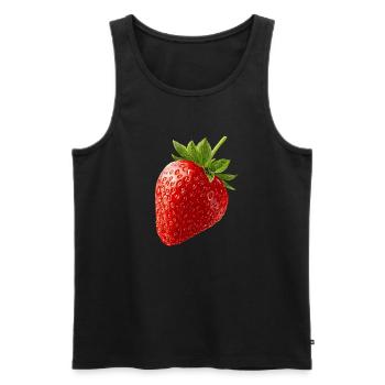 Fraise - Débardeur bio Premium Homme - noir - Devant - AI Model Male 178 light (178cm)
