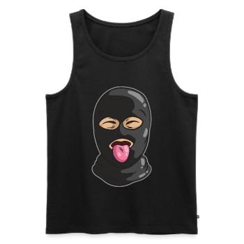 Freundlicher Dieb Maske Zunge Bank Räuber Gangster - Männer Premium Bio Tank Top - Schwarz - Vorne - AI Model Male 178 light (178cm)