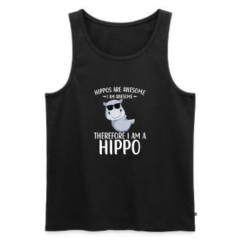 Tenue Hippo pour les enfants fans d’hippopotames - Débardeur bio Premium Homme - noir - Devant - AI Model Male 178 light (178cm)