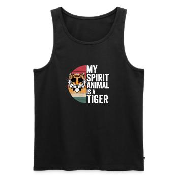 Tiger Outfit for Tiger Lovers Women - Men's Premium Organic Tank Top - black - Front - AI Model Male 178 light (178cm)