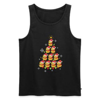 Burger Fast-Food Burger Arbre de Noël - Débardeur bio Premium Homme - noir - Devant - AI Model Male 178 light (178cm)