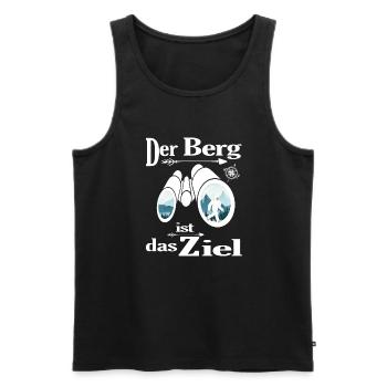 bergwandern wandervoll servus alpin gipfel - Männer Premium Bio Tank Top - Schwarz - Vorne - Michal (187cm)