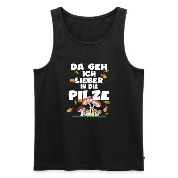 pilze sammeln herbst natur pilzsammler pilzzeit - Männer Premium Bio Tank Top - Schwarz - Vorne - Michal (187cm)