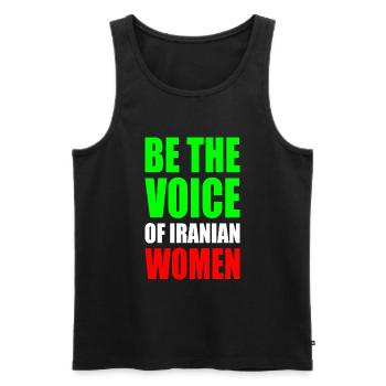 Be the voice of iranian women iran - Men's Premium Organic Tank Top - black - Front - AI Model Male 178 light (178cm)