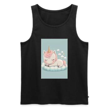 Bébé licorne - Débardeur bio Premium Homme - noir - Devant - Michal (187cm)