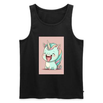 Bébé licorne - Débardeur bio Premium Homme - noir - Devant - Michal (187cm)
