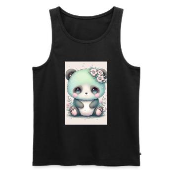 Bébé panda princesse - Débardeur bio Premium Homme - noir - Devant - Michal (187cm)