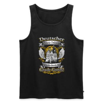 Stolzer Preuße – Heimat und Tradition durch Gott - Männer Premium Bio Tank Top - Schwarz - Vorne - AI Model Male 178 light (178cm)