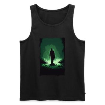 Zombie Illustration Minimalistisches Design - Männer Premium Bio Tank Top - Schwarz - Vorne - AI Model Male 178 light (178cm)