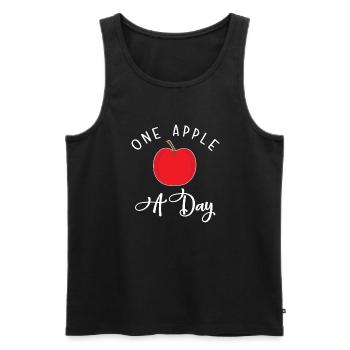 One Apple a day - Men's Premium Organic Tank Top - black - Front - AI Model Male 178 light (178cm)