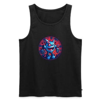 Böser Roboter Serie 02 - Männer Premium Bio Tank Top - Schwarz - Vorne - AI Model Male 178 light (178cm)