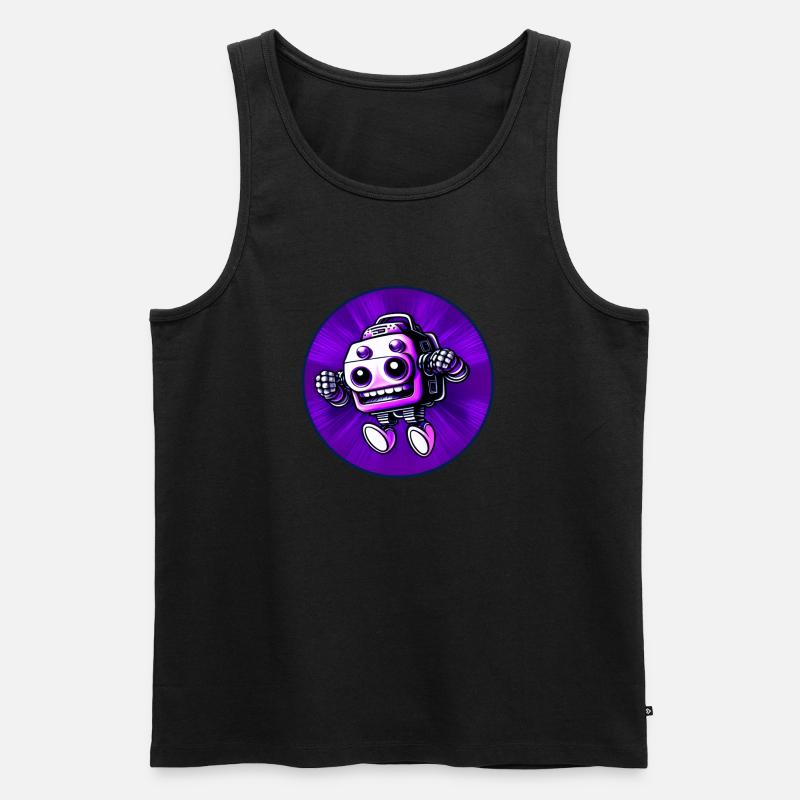 Wahnsinniger Roboter 01 - Männer Premium Bio Tank Top - Schwarz