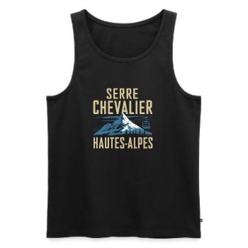 Serre Chevalier - Hautes-Alpes - Débardeur bio Premium Homme - noir - Devant - Michal (187cm)