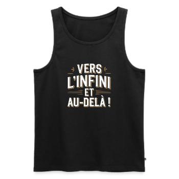 Vers l'infini et au-delà! - Débardeur bio Premium Homme - noir - Devant - AI Model Male 178 light (178cm)