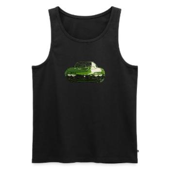 AR MONTREAL Illustration frontat – grün - Männer Premium Bio Tank Top - Schwarz - Vorne - Michal (187cm)