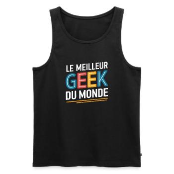Le meilleur geek du monde - Débardeur bio Premium Homme - noir - Devant - Michal (187cm)