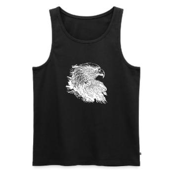 Aigle élégant à l’encre Style de tatouage vintage - Débardeur bio Premium Homme - noir - Devant - Michal (187cm)