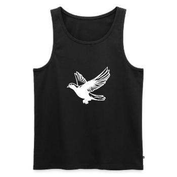 Pigeon in flight with wings - Men's Premium Organic Tank Top - black - Front - AI Model Male 178 light (178cm)