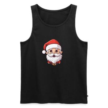 Cute Santa Claus with beard and hat - Men's Premium Organic Tank Top - black - Front - AI Model Male 178 light (178cm)
