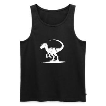 Gefährlicher Dino Velociraptor Dinosaurier - Men's Premium Organic Tank Top - black - Front - AI Model Male 178 light (178cm)