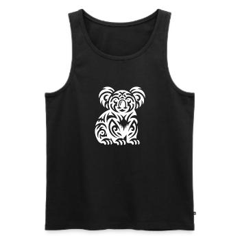 Niedlicher australischer Tribal Tattoo Koala - Männer Premium Bio Tank Top - Schwarz - Vorne - Michal (187cm)