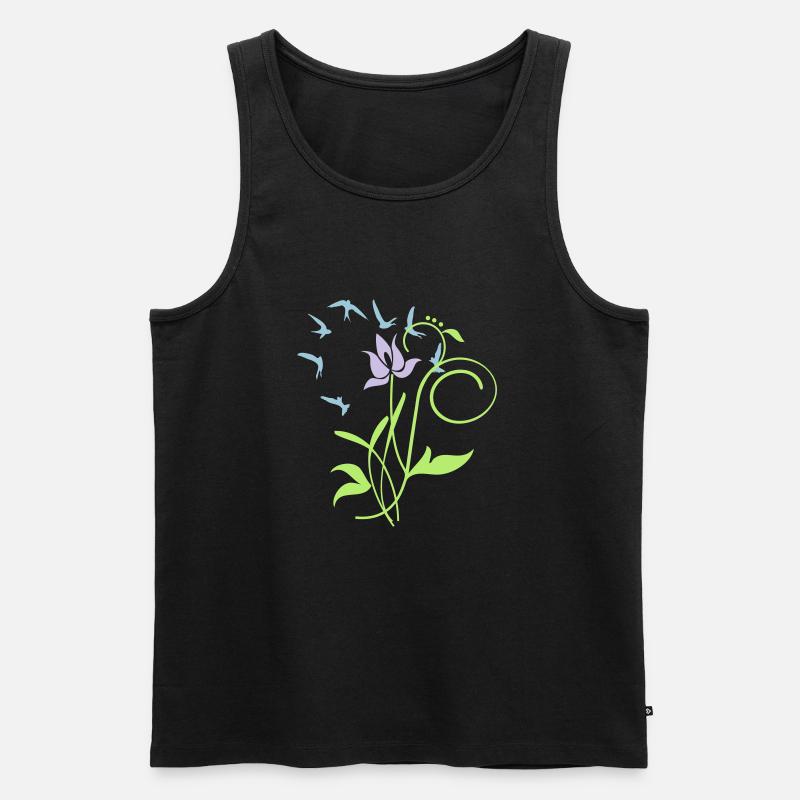 Orchidee / orchid (2c) - Männer Premium Bio Tank Top - Schwarz