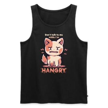 Sprich nicht mit mir, während ich HANGRY bin - Männer Premium Bio Tank Top - Schwarz - Vorne - AI Model Male 178 light (178cm)