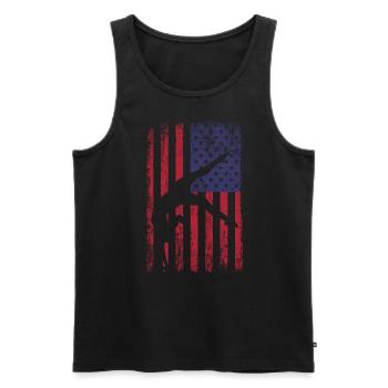 Turnen Gymnsatik US Flagge Turntrainer Sportverein - Männer Premium Bio Tank Top - Schwarz - Vorne - AI Model Male 178 light (178cm)