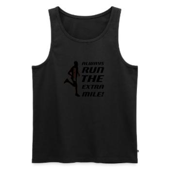 Always run the extra mile! (male) - Men's Premium Organic Tank Top - black - Front - AI Model Male 178 light (178cm)