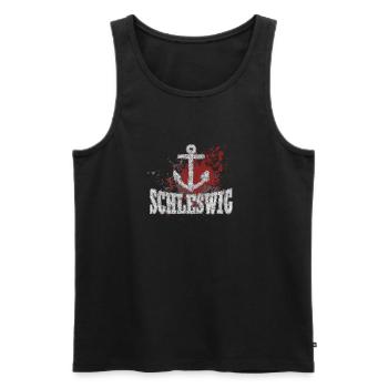 Schleswig Anker - Männer Premium Bio Tank Top - Schwarz - Vorne - AI Model Male 178 light (178cm)