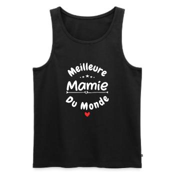 Meilleure mamie du monde - Débardeur bio Premium Homme - noir - Devant - AI Model Male 178 light (178cm)