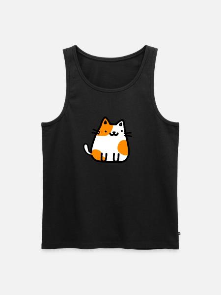værhår og poter - søt katt tegneserie tegning - Premium økologisk Tanktop for menn - svart