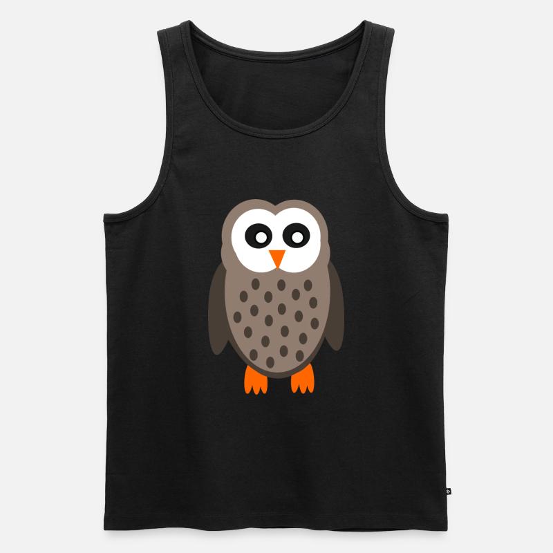 lustige Eule Eulen T-shirt  - Männer Premium Bio Tank Top - Schwarz