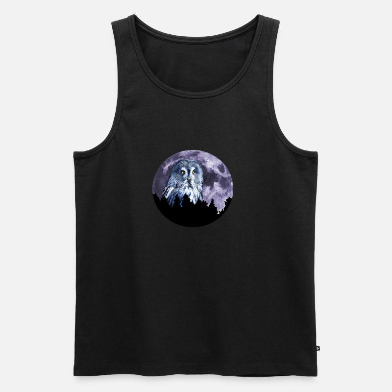 Die große Eule - Männer Premium Bio Tank Top - Schwarz