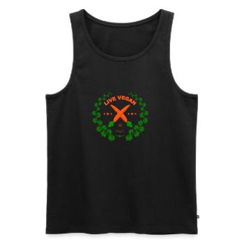 Life Vegan 100% Nature - Men's Premium Organic Tank Top - black - Front - AI Model Male 178 light (178cm)
