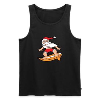 Funny Santa Claus Santa Claus Christmas - Men's Premium Organic Tank Top - black - Front - Michal (187cm)