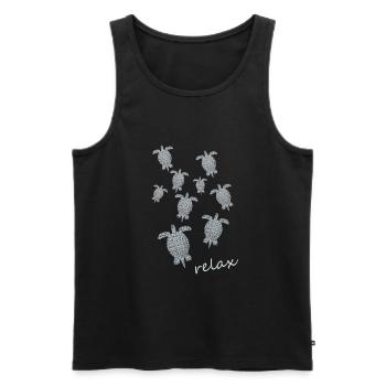 Schildkröte Turtle - Männer Premium Bio Tank Top - Schwarz - Vorne - AI Model Male 178 light (178cm)