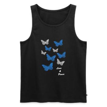 Schmetterlinge butterflies bayern love and peace - Männer Premium Bio Tank Top - Schwarz - Vorne - Michal (187cm)