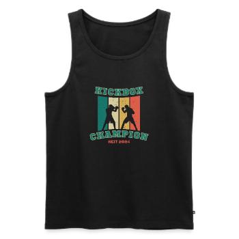 Kickbox Champion seit 2024 - Männer Premium Bio Tank Top - Schwarz - Vorne - AI Model Male 178 light (178cm)